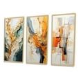 thumbnail image 3 of Designart "Organic Abstraction Orange and White Line Art" Abstract Framed Wall Art Set Of 3 - Orange Line Art Frame Canvas Set For Living Room Decor, 3 of 7