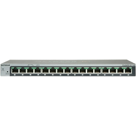 NETGEAR - 16-Port 10/100/1000 Mbps Gigabit Smart Managed Plus Switch - Gray