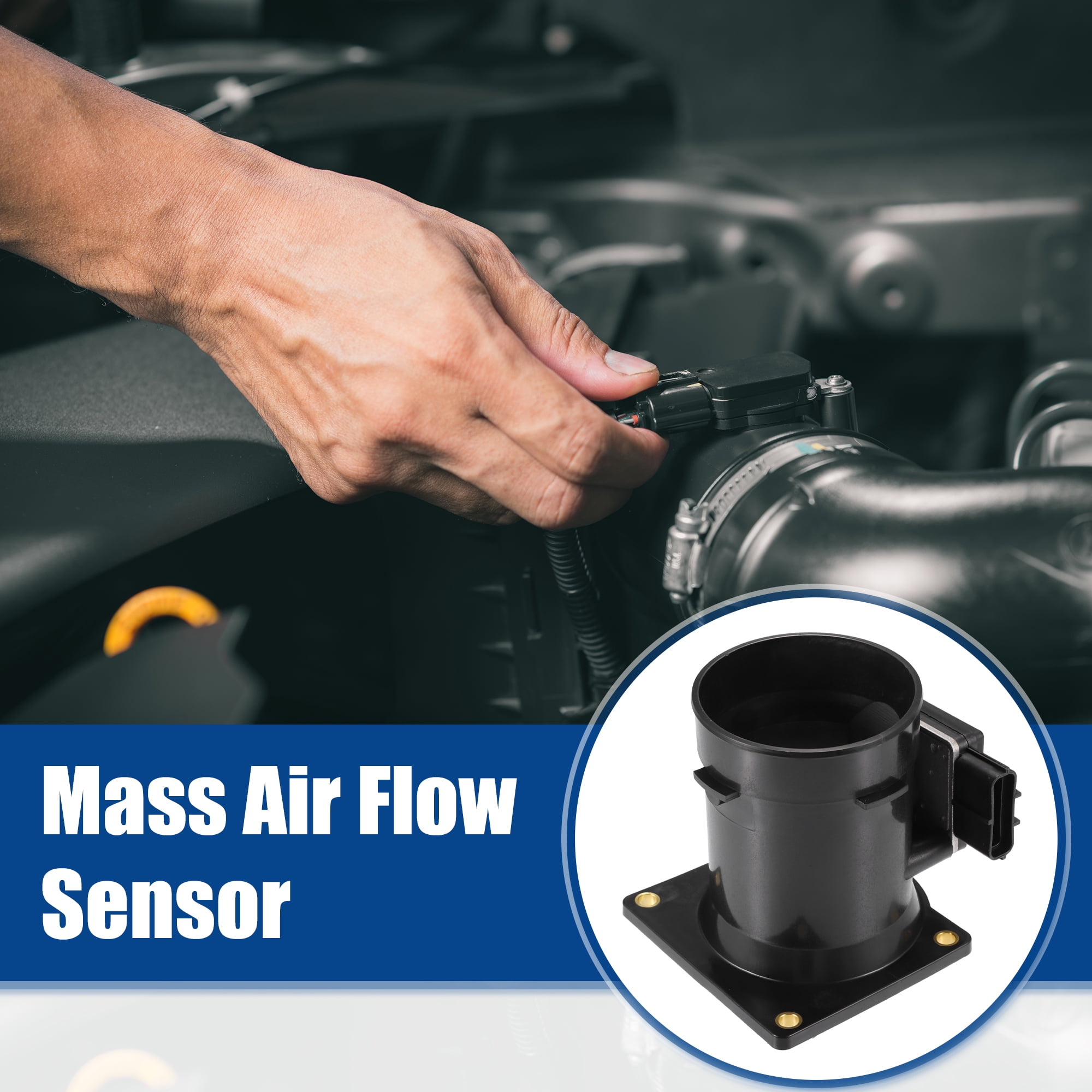 Unique Bargains Car Mass Air Flow MAF Sensor Replacement Fit for Ford F-150 4.2L 1997-2004 No.F6ZF12B579AA/F6ZZ-12B579-A