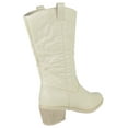 thumbnail image 3 of Women Cowgirl Cowboy Stitched Mid Calf Forever Boots Pointy Toe Western Beige Cream Bone 8, 3 of 4