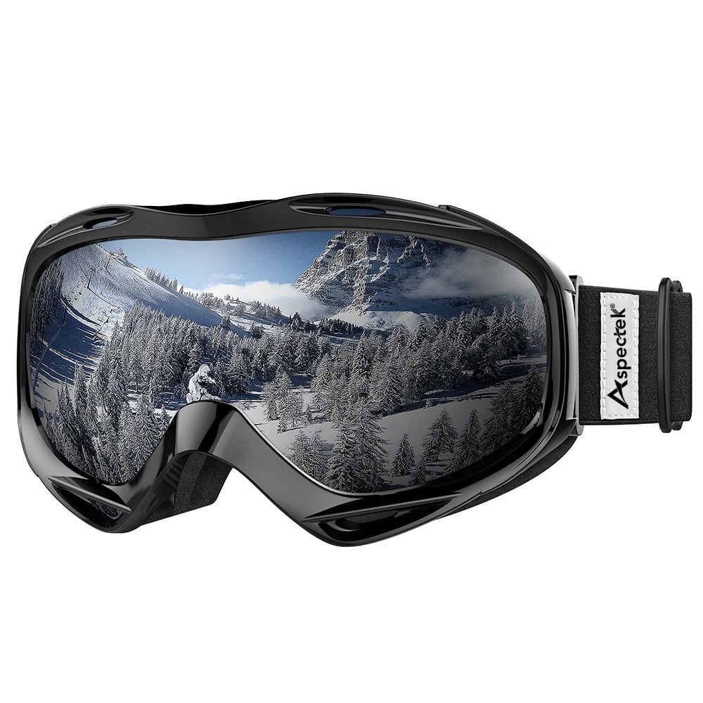 Aspectek OTG Ski Goggles Over Glasses Ski Snowboard Goggles for Men, Women & Youth 100% UV Protection by