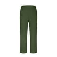 thumbnail image 7 of Stamzod Women's Clothing Summer Solid Color Elastic Waist Straight Leg Capri Pants Daily Casual Fitting Capris for Women on Clearance Army Green XXL, 7 of 7