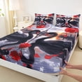 thumbnail image 3 of Castle Fairy Teens Adults Romantic Black Swan Twin Sheet Sets 3pcs,Paris Eiffel Tower Twin Fitted Sheet Microfiber,Valentine's Day Rose Breathable Flat Sheet,Breathable Home Decor, 3 of 7