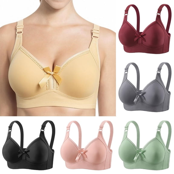 Einccm Women's Fashion Wireless Push-Up Bralette for Large Cup, Breathable Comfort, Three Buckle Design, Everyday Wear