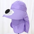 thumbnail image 3 of HJYCHN Solar Fan Hat Outdoor Working Sun with Removable Brim for Gardening and Beach Activities Purple One Size, 3 of 3