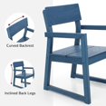 thumbnail image 6 of Patio Chair Set of 2 with Backrest, Outdoor Dining Chairs with All-Weather HIPS , 400 lbs Weight Capacity, Blue, 6 of 17