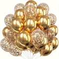 thumbnail image 2 of 20 globos de confeti metálicos de látex para fiestas, cumpleaños, bodas, aniversarios, San Valentín, etc., 2 of 4