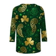 thumbnail image 6 of Ounisa Womens 3/4 Sleeve St. Patrick's Day T-Shirts Crew Neck Spring Graphic Tee Tops, 6 of 8