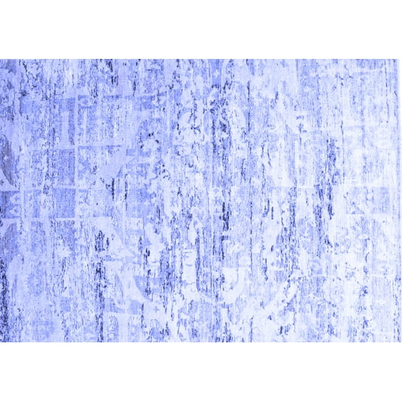 Ahgly Company Indoor Rectangle Abstract Blue Contemporary Area Rugs, 7' x 9'