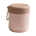 thumbnail image 2 of Taza para sopa con tapa y cuchara plegable, recipiente para almuerzo, frasco de boca ancha con aislamiento al vacío, recipiente para sopa para viajes escolares. Rosa, 2 of 8