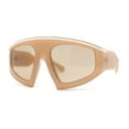 thumbnail image 2 of Oversized Curved Top Racer Thick Plastic Sunglasses Beige, 2 of 4