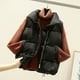 thumbnail image 2 of Chaquetas para mujer, chaleco de bolsillo, chaqueta corta, invierno, sin mangas, cuello vuelto, cremallera, prendas de vestir exteriores sólidas Odeerbi ODB-3, 2 of 4