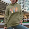 thumbnail image 2 of Tiny Humans Tamer, Retro Groovy Wavy Text Art, Teacher Merch Gift, Sand Hooded Sweatshirt or Hoodie, 3XL, 2 of 5
