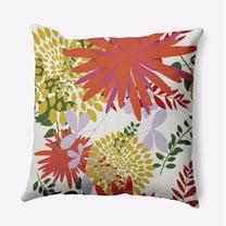 20" x 20" Simply Daisy Jumble Floral Polyester Indoor/Outdoor Pillow, Surf Board Orange Qty 1