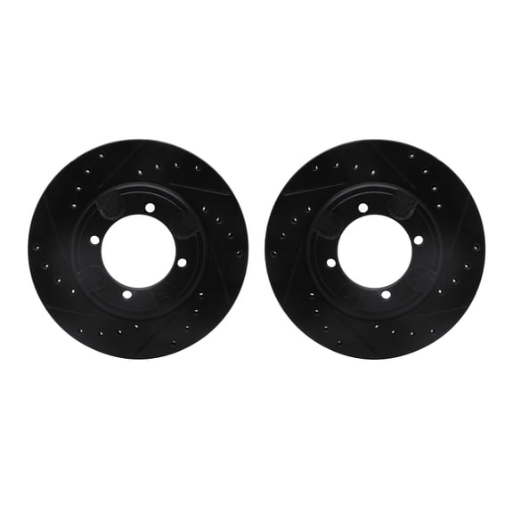 Dynamic Friction Company Front Brake Rotors-Drilled and Slotted-Black 8002-03012