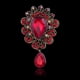 thumbnail image 2 of Mujeres Señora Boda Bufanda de Cristal Rojo Broche de de Imitación Pin Joyería de Oro, 2 of 9