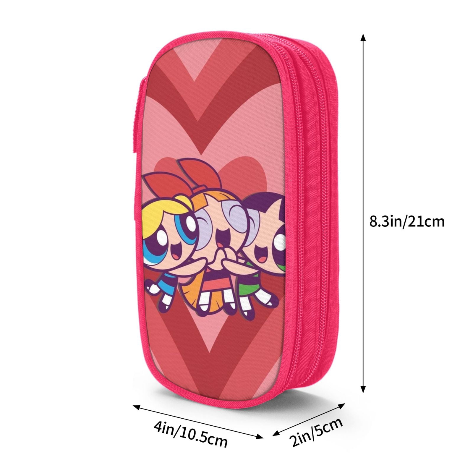 The Powerpuff Gi-rls Pencil Case Large Capacity Pencil Pouch Pen Bag Office Stationery Organizer Travel Makeup Bag Pink