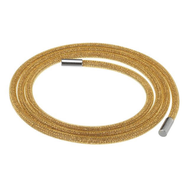 Unique Bargains 1.5 Yard 6 mm Rhinestone Tube Rope Diamond String for Trouser Drawstring Sweaters Yellow Mesh Yellow Diamond