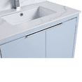 thumbnail image 4 of Fine Fixtures Opulence Collection 30 in. W x 18 in. D x 33 in. H Bathroom Vanity in Pastel Blue with Black Marble Sintered Stone Sink - Black hardware, 4 of 9