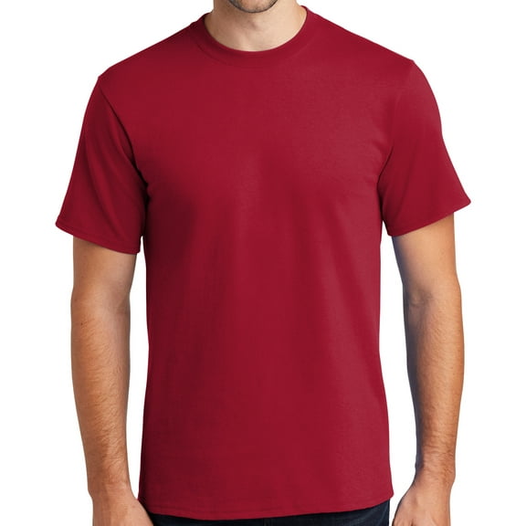 Mens Heavyweight Rugged 100% Cotton Tee Shirt, Small Red