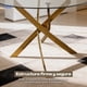 thumbnail image 5 of Mesa Redonda Comedor Blue Room Denver 4 Personas Cristal Vidrio Base Cromada Color Dorado Estilo Luxury Moderno 100 x 100 x 75 cm, 5 of 6