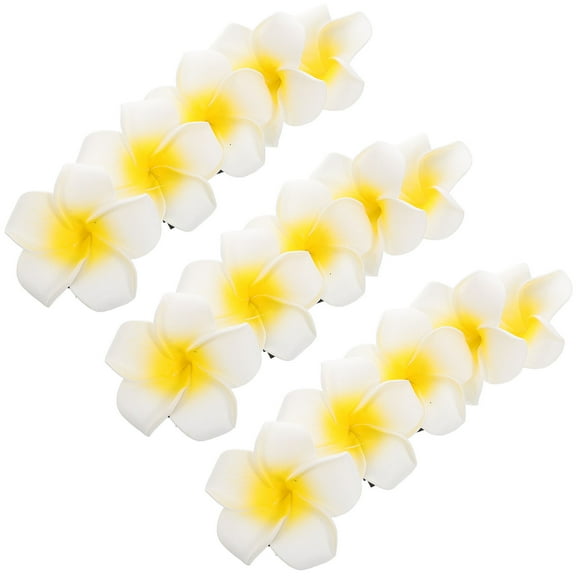PAMINGONO 25 Pieces Hawaiian Flower Hair Clips for Women Summer Party Hair Accessories in Bright Yellow