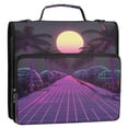 thumbnail image 5 of FORMRS Zipper Binder with Shoulder Strap 2-inch Ring 500 Sheet Capacity File Bag, Black Neon Road, 5 of 5