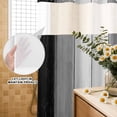 thumbnail image 3 of No Hook Shower Curtain, Black Gray Ombre Shower Curtains for Bathroom with See Through Top Window, Vintage Country Wooden Waterproof & Washable Bath Curtain 66"x72", 3 of 9
