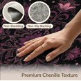 thumbnail image 6 of ODIKA 9'x12' Washable Area Rug Non-Slip, Chair-Friendly Black Celestial Decorative Plum Gothic Floral Design with Moons and Stars for Dining Room, Basement, Large Office, 6 of 7