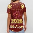 thumbnail image 5 of Scrub Tops for Women Stretchy Vneck Short Sleeve 2026 Happy New Year Fireworks Printed Medical Uniform Top and Scrub Shirt for Women, 5 of 5