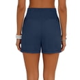 thumbnail image 7 of MLCDZ Women's Loose Solid Color Shorts Thin Casual Shorts Sports Wearable Shorts Elastic Waist Navy XXL, 7 of 7