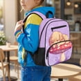 thumbnail image 2 of Pzuqiu Purple Sleeping Puppy 13.5 Inch Kids School Backpack Water-Resistant Padded Breathable Straps Lightweight Preschool Bag for Toddler Girls Boys Kindergarten Daycare, 2 of 7