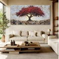 thumbnail image 6 of Canvas Wall Art for Living Room - Large Red Tree of Life Canvas Prints, Modern Abstract Nature Painting Wall Decor for Bedroom Bathroom and Office, 6 of 7