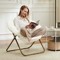 thumbnail image 6 of MAYEERTY Comfortable disc chairs faux fur furniture bedroom living room adult size white, 6 of 9