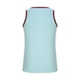 thumbnail image 4 of Sakmal Crew Neck Womens Tanks Blue Blue Solid Breathable Workout Muscle Camisole Tunic Tops, 4 of 7