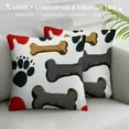 Autua Colorful Dog Paws Throw Pillow Covers Bones Hand Drawn Pillow