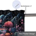 thumbnail image 5 of Cactus Kitchen Valance Curtain Rod Pocket Desert Full Moon Mid Century Retro Nature Landscape Thermal Insulated Room Darkening Curtain for Dinning Room 54 by 18 in, 1 Panel, 5 of 6