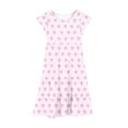 thumbnail image 3 of Zpanxa Robes d'Été pour Filles Manches Courtes Manches Volantées Col Rond Imprimé Floral Taille Poche Robe à Étages Polyester Spandex Rose 10 Ans, 3 of 4