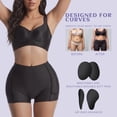 thumbnail image 7 of Women Padded Shapewear Boyshort, Hip Lifting Tummy Control Elastic, Black, 7 of 7