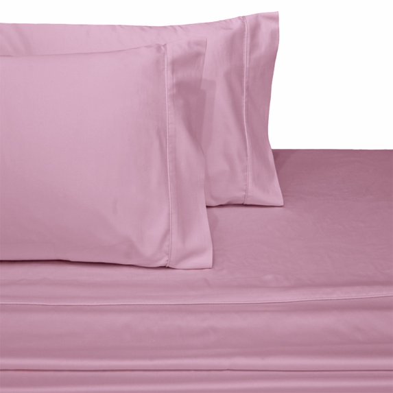 Luxury 100% Cotton 600 Thread Count Sheets Solid Queen Size Bed Sheets Sets -Lilac