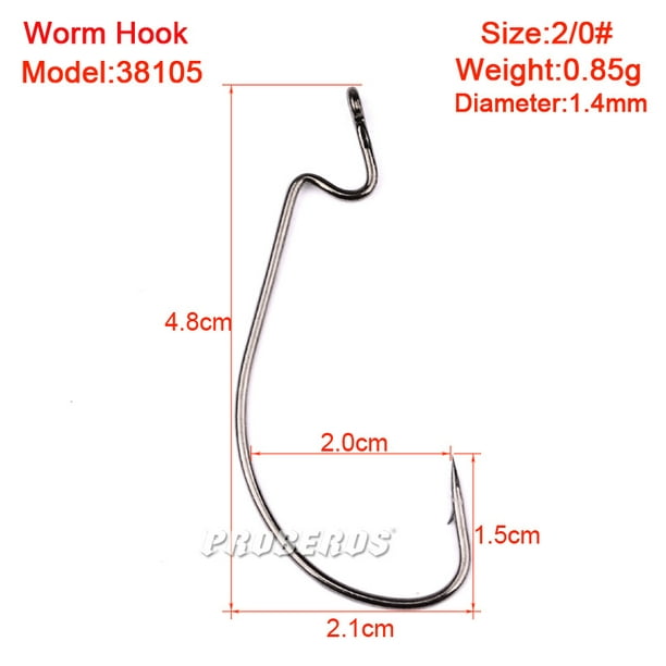Ourlova 100pcs/Lot Fishing Hooks Jig Head Crank Hook Bass Fish Hook For Soft Worm Bait Crankbait Carp Fishing Tackle 4/0 #(100 Pcs / Pack)