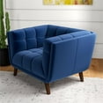 thumbnail image 6 of Cerruti Mid Century Modern Luxury Tufted Accent Velvet Armchair in Navy Blue, 6 of 6