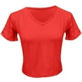 thumbnail image 5 of WCJM Summr Women T-Shirt Short Sleeve Loose T Shirt Lady Tops Graphic Women's Short Sleeve T-Shirt Women's Soft Workout Slim Casual Short Sleeved V Neck Crop Tops, 5 of 5