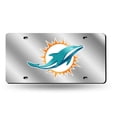 thumbnail image 1 of Miami Dolphins Plaque d'Immatriculation Laser Argentée, 1 of 2