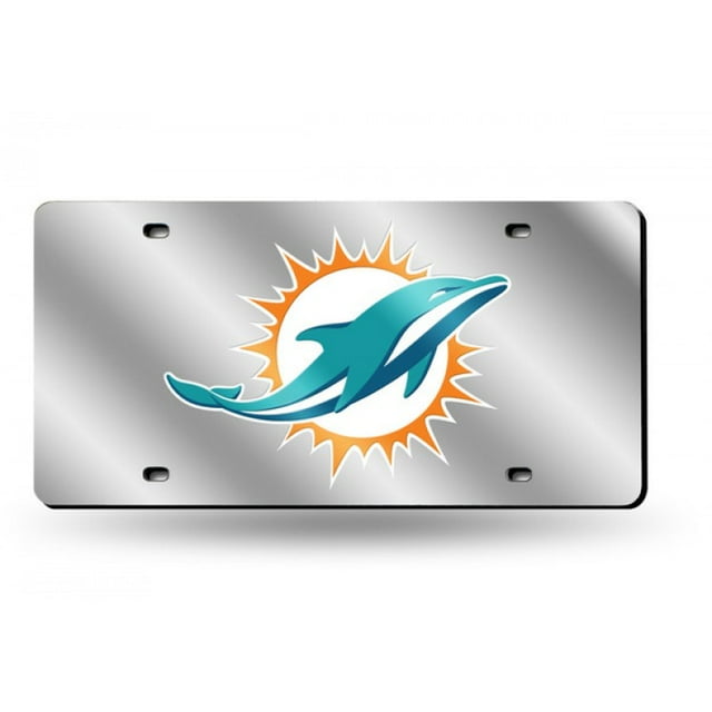 Miami Dolphins Plaque d'Immatriculation Laser Argentée