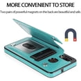thumbnail image 5 of Design for Samsung Galaxy A20S Case with Tempered Glass Screen Protector Credit Card Holder Slot, Leather Wallet Phone Cases Kickstand Protective Cover for Galaxy A 20S A20 A207M Men Green, 5 of 13