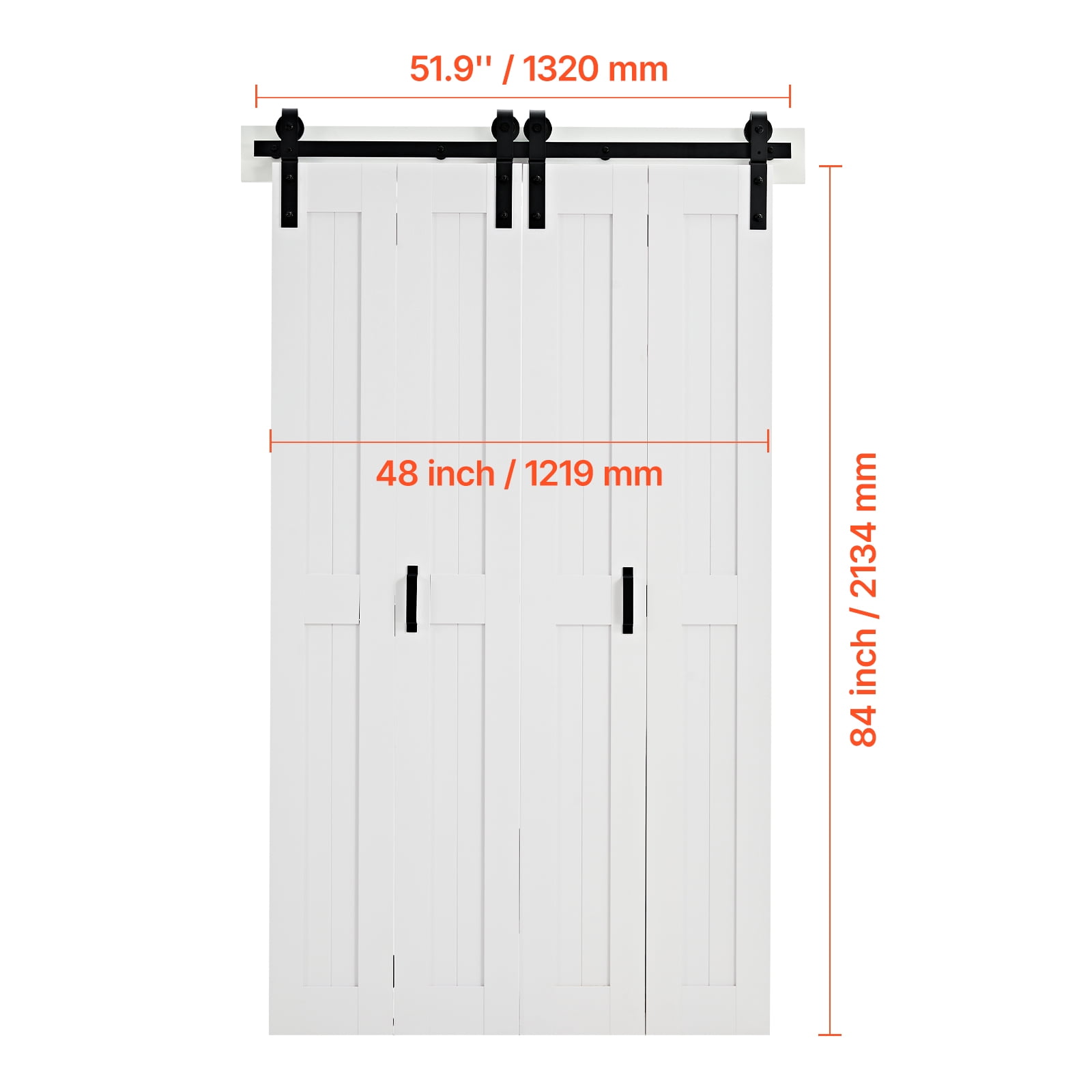 KFFKFF Bi‑Fold Sliding Closet Door, GC11‑48*84, MDF Panels, White