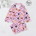 thumbnail image 5 of Bixock Toddler Cotton 2 Piece Loungewear Set Kids Clothings Children Sleepwear Set Print Short Sleeve Collar Button Front Silk Daily Indoor Outfits, 5 of 7
