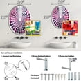 thumbnail image 4 of Designart "Magenta Horizon Cityscape I" Skyscrapers Radial Dot Round Wall Mirror - Architecture Oval Printed Decorative Mirror - Multiple Color Options, 4 of 5
