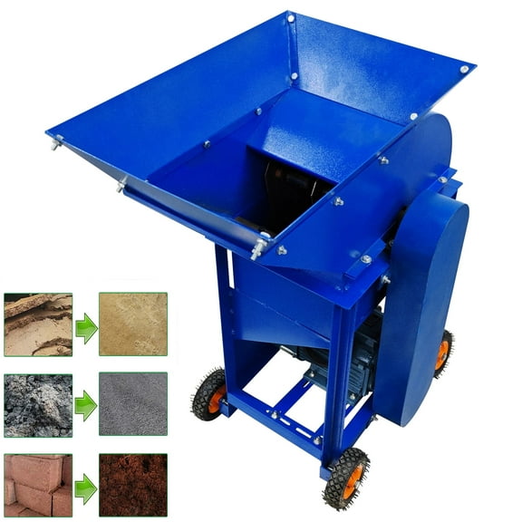 Soil Shredder Organic Fertilizer Pulverizer Large Feed Inlet Crusher Grinding Machine with Tires 220V